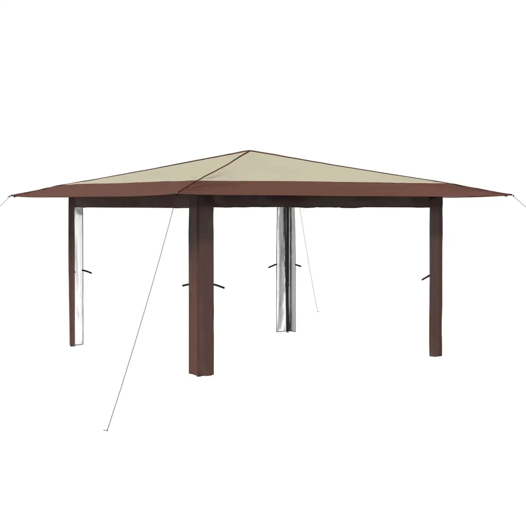 Gazebo senza Parete Laterale 4 x 4 m Crema e Marrone 42036816