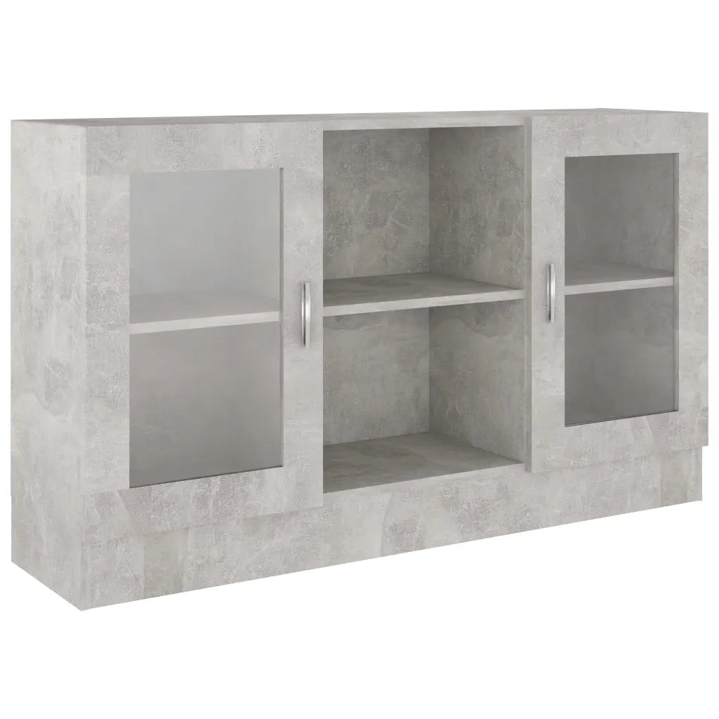 Vetrina moderna e pratica in legno grigio effetto cemento 120 x 30 x 70 cm stile minimalista 02_0047767
