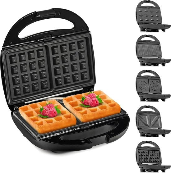 Grill a contatto con piastre rimovibili - Panini grill - Tosti grill - Grill - Apparecchio a contatto - Piastre rimovibili - Facile da pulire - Apparecchio grill - Vari programmi