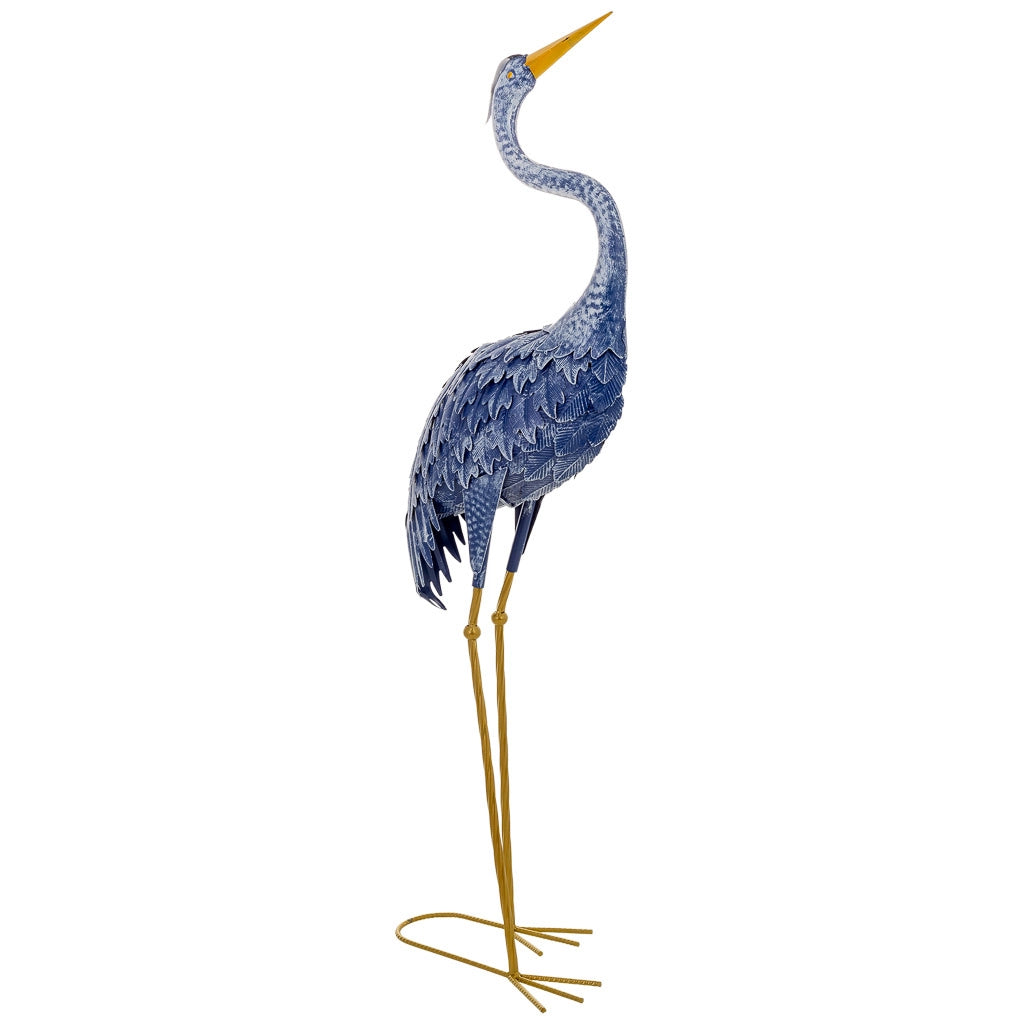 Figura decoración de metal azul 26x20x92h cm