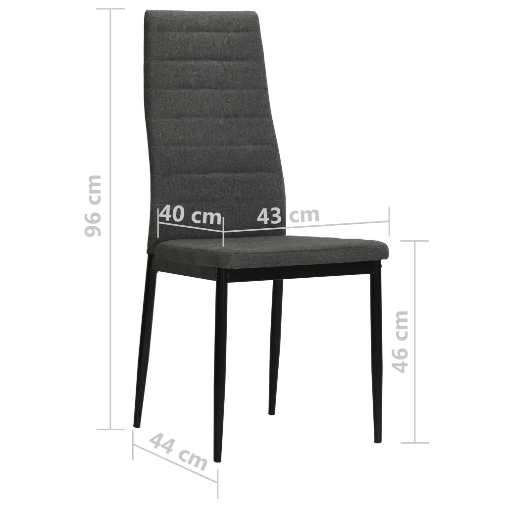 Sedie da Pranzo 4 pz Grigie Legno Massello di Hevea e Tessuto 246180