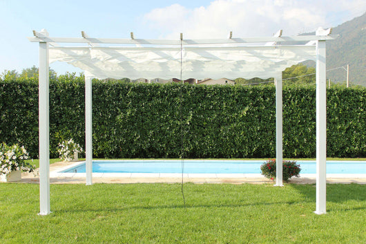 Pergola da Giardino 3x3 m in Alluminio Bianco