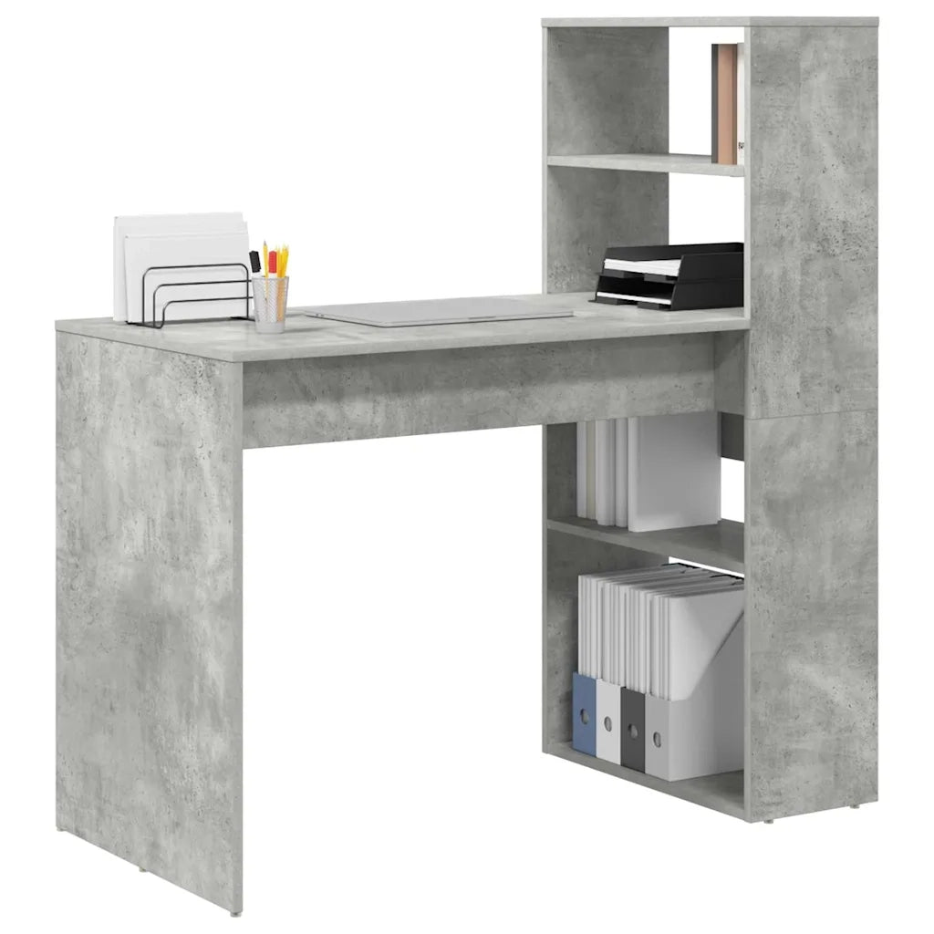 Scrivania | Tavolo da Ufficio Grigio cemento 113 x 54 x 120 cm Legno multistrato