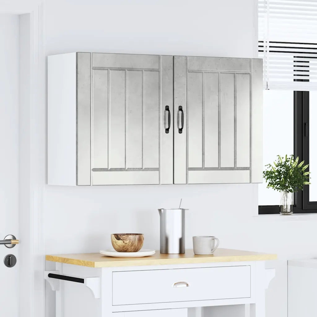 Pensili da cucina 2 pz Lucca in Legno Multistrato Grigio cemento 853806