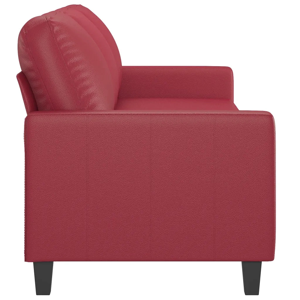 Divano a 3 Posti Rosso Vino 180 cm in Similpelle 359145