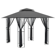 Gazebo | Pergolato con Pareti Laterali Antracite 300x300x270 cm Acciaio
