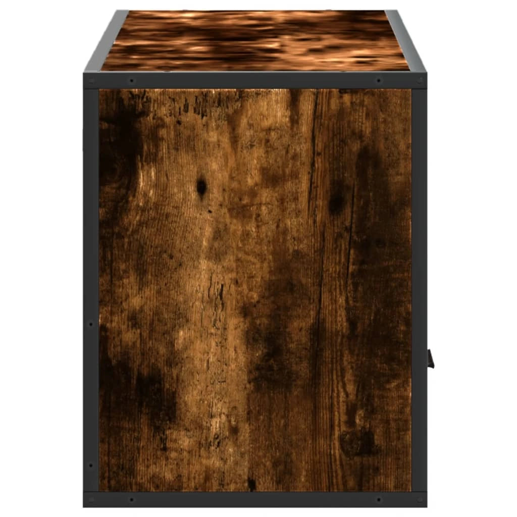 Mobile TV multimediale mensola TV credenza mobile TV sala da pranzo soggiorno camera da letto rovere affumicato 100 x 31 x 39,5 cm legno ingegnerizzato e metallo marrone 02_0027256