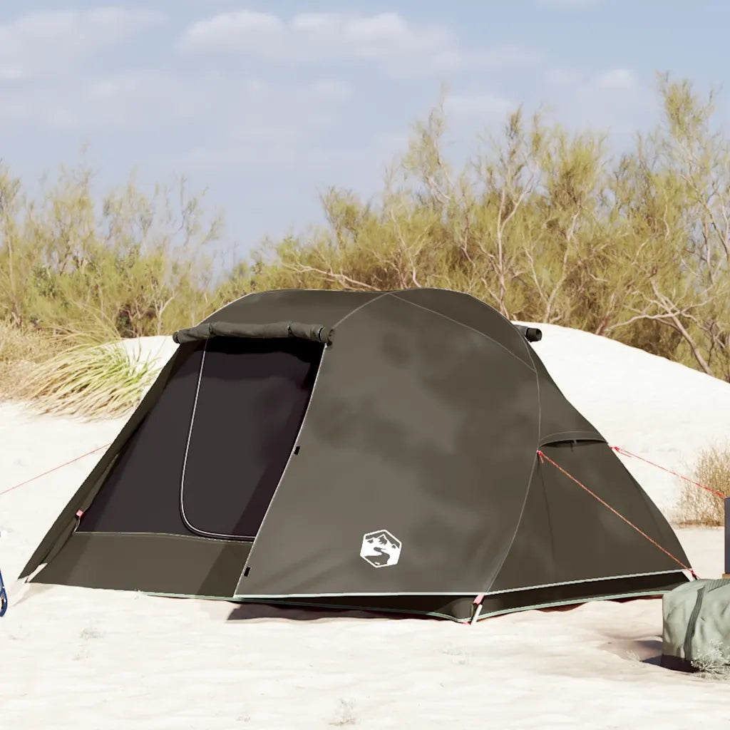 Tenda da Pesca per 3 Persone-Tenda da campeggio Marrone Impermeabile