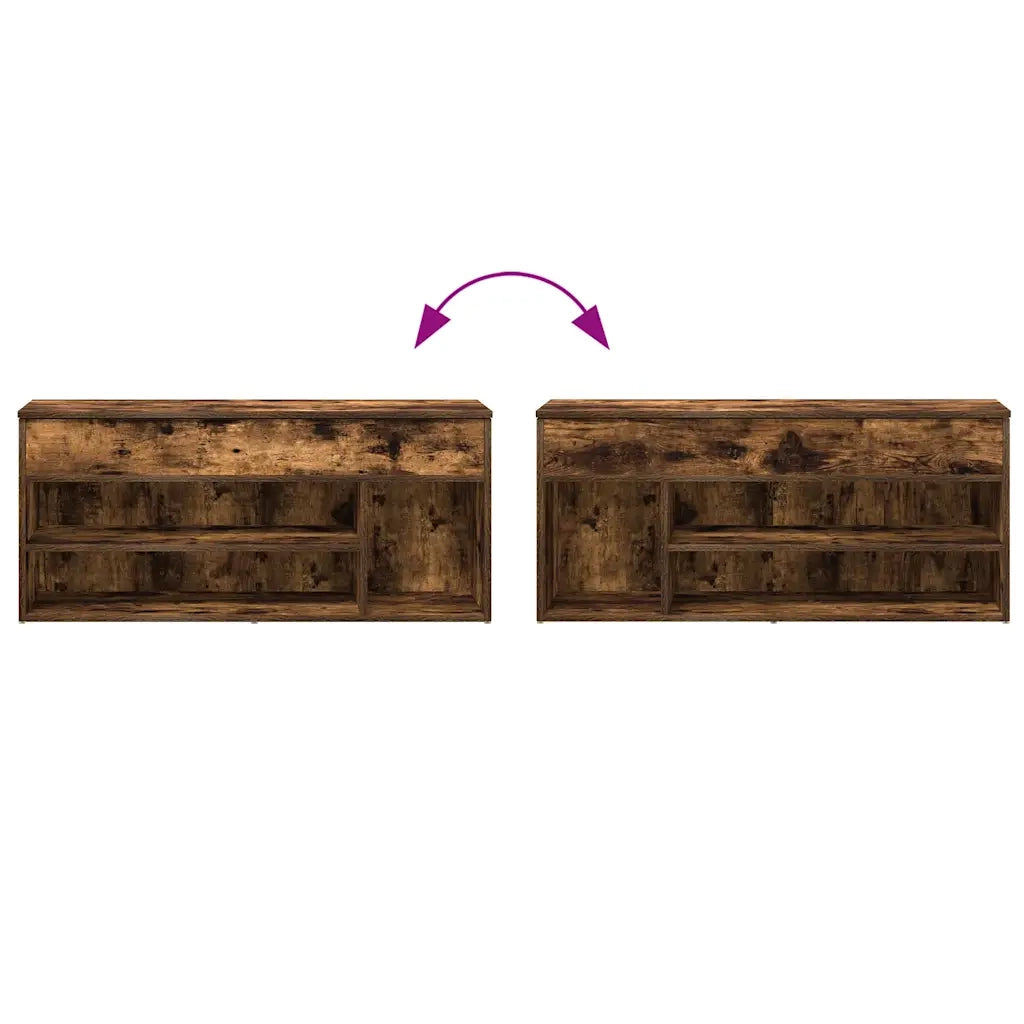 Scarpiera | Mobile per scarpe Rovere Fumo 102x30,5x45 cm in Legno Multistrato