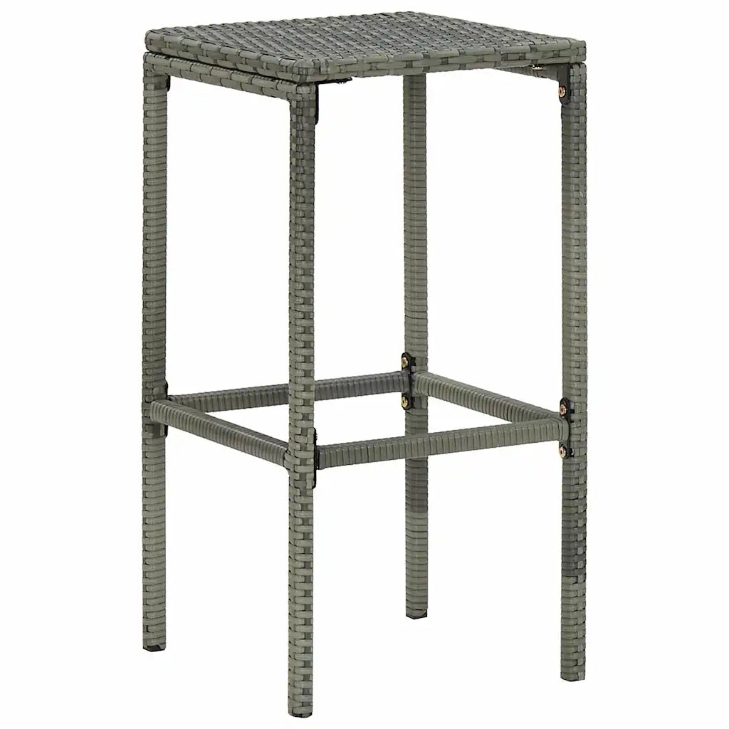 Set da Bar da Giardino 5 pz con Cuscini in Polyrattan Grigio 3064851