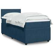 Giroletto a Molle con Materasso Blu 100x200 cm in Velluto