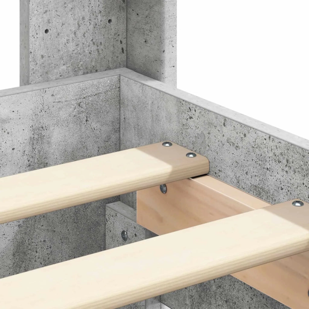 Struttura del letto con stoccaggio e testata Grigio Cemento 3413932