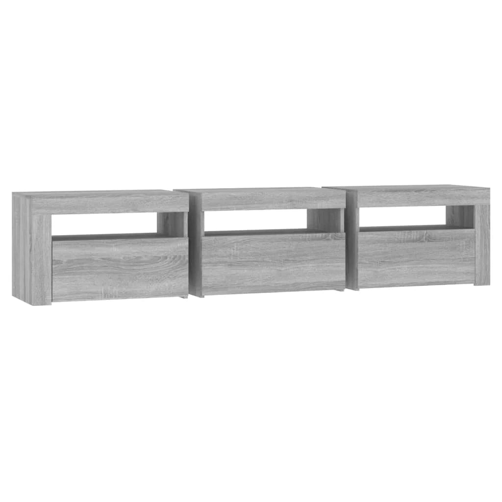 Mobile TV multimediale mensola TV credenza mobile TV sala da pranzo soggiorno camera da letto con luci LED Sonoma 180 x 35 x 40 cm grigio 02_0026808