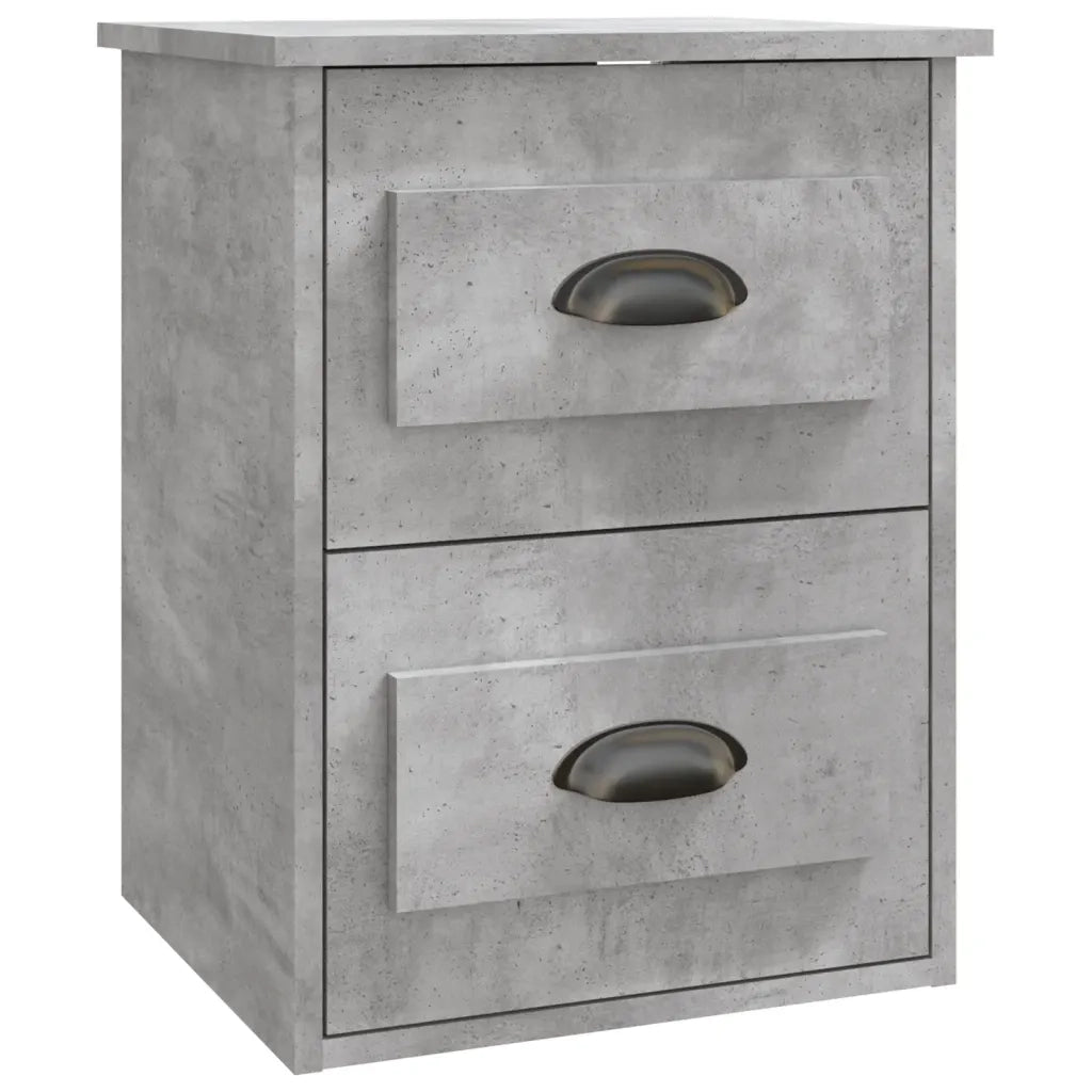 Comodino a Parete-Tavolino da notte sospeso Grigio Cemento 41,5x36x53 cm