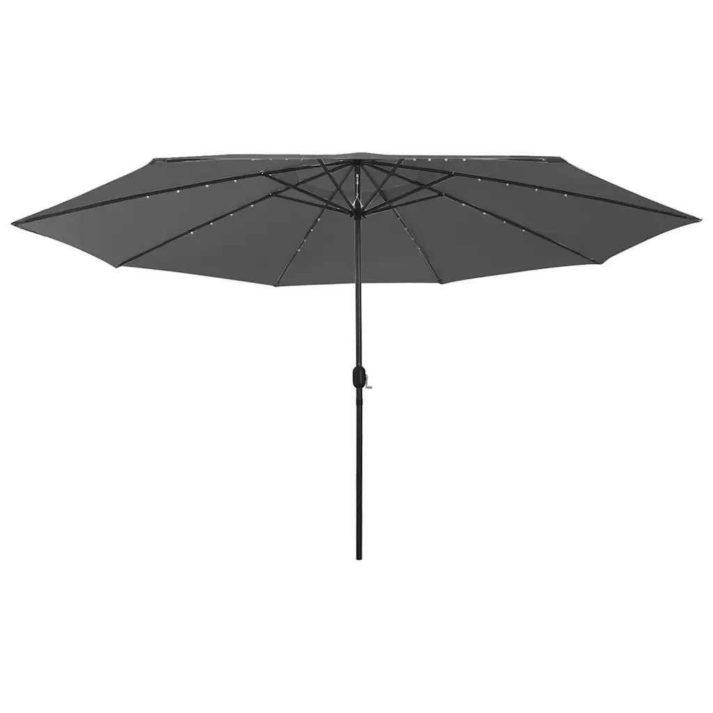 Ombrellone da Esterni con LED e Palo in Metallo 400cm Antracite cod mxl 55863