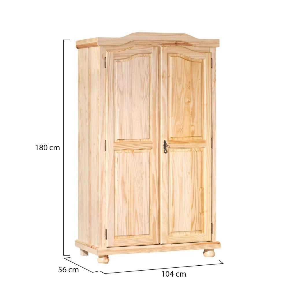 Pezzana, Armadio Multiuso 2 Ante 4 Ripiani, 104x180h cm Marrone Rovere