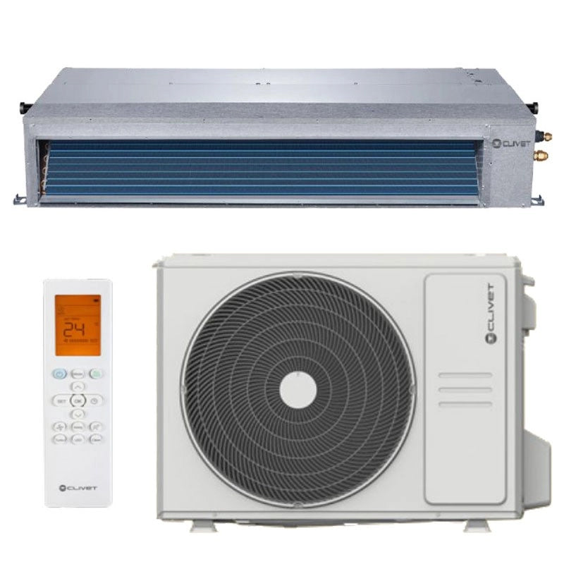 Climatizzatore Condizionatore Clivet Inverter Canalizzato Canalizzabile Duct 2 Trifase 36000 Btu ID3-XY 105T R-32 Wi-Fi Optional con Telecomando a Infrarossi