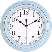 Orologio da Parete Silenzioso per Cucina 9 Pollici Retro Non Sintetico Decorativo per Camera da Letto Ufficio - Blu Pastello