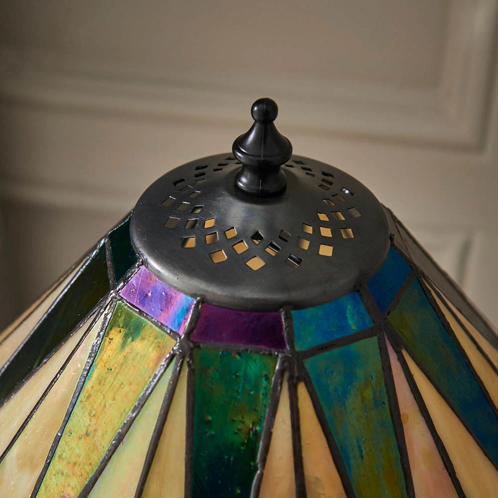 Lampada da tavolo Tiffany Dark Star vetro multicolore E14 40W