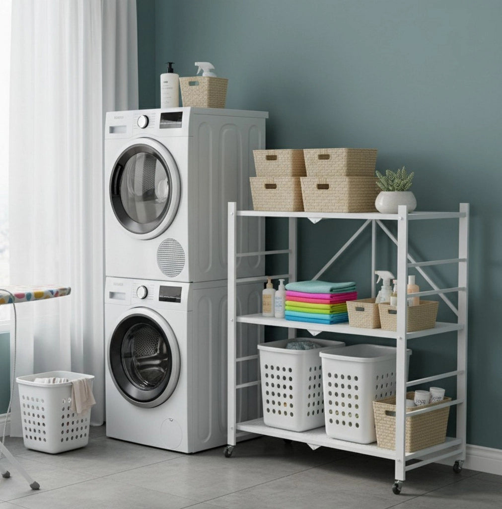 Cossato, Scaffali Ruote, 71x38x87h cm Bianco