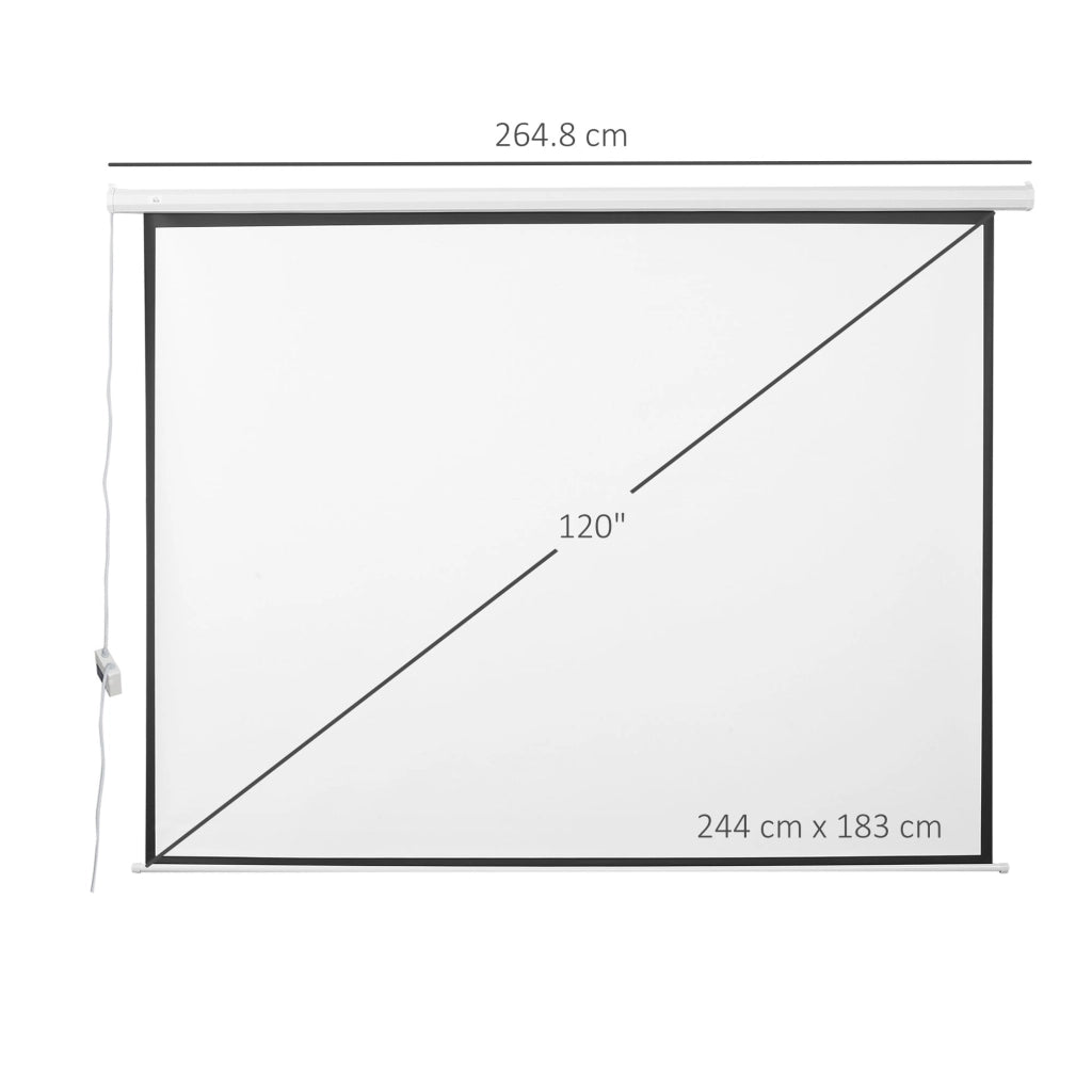 Schermo Proiettore Motorizzato 120 Pollici ¨C Zephmum ¨C Bianco 244x183 cm Parete Soffitto