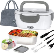 Lunchbox elettrica portatile 220 V 12 V 15 l - per uso domestico e auto - acciaio inox 304 - grigio