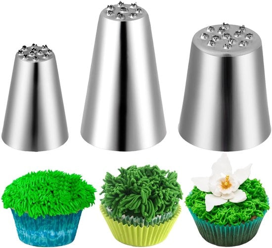 Set di Spugnette in Acciaio Inossidabile - 3 Pezzi - Decorazione per Torta - Accessorio da Cucina - Resistente alla Lavastoviglie - Sostenibile