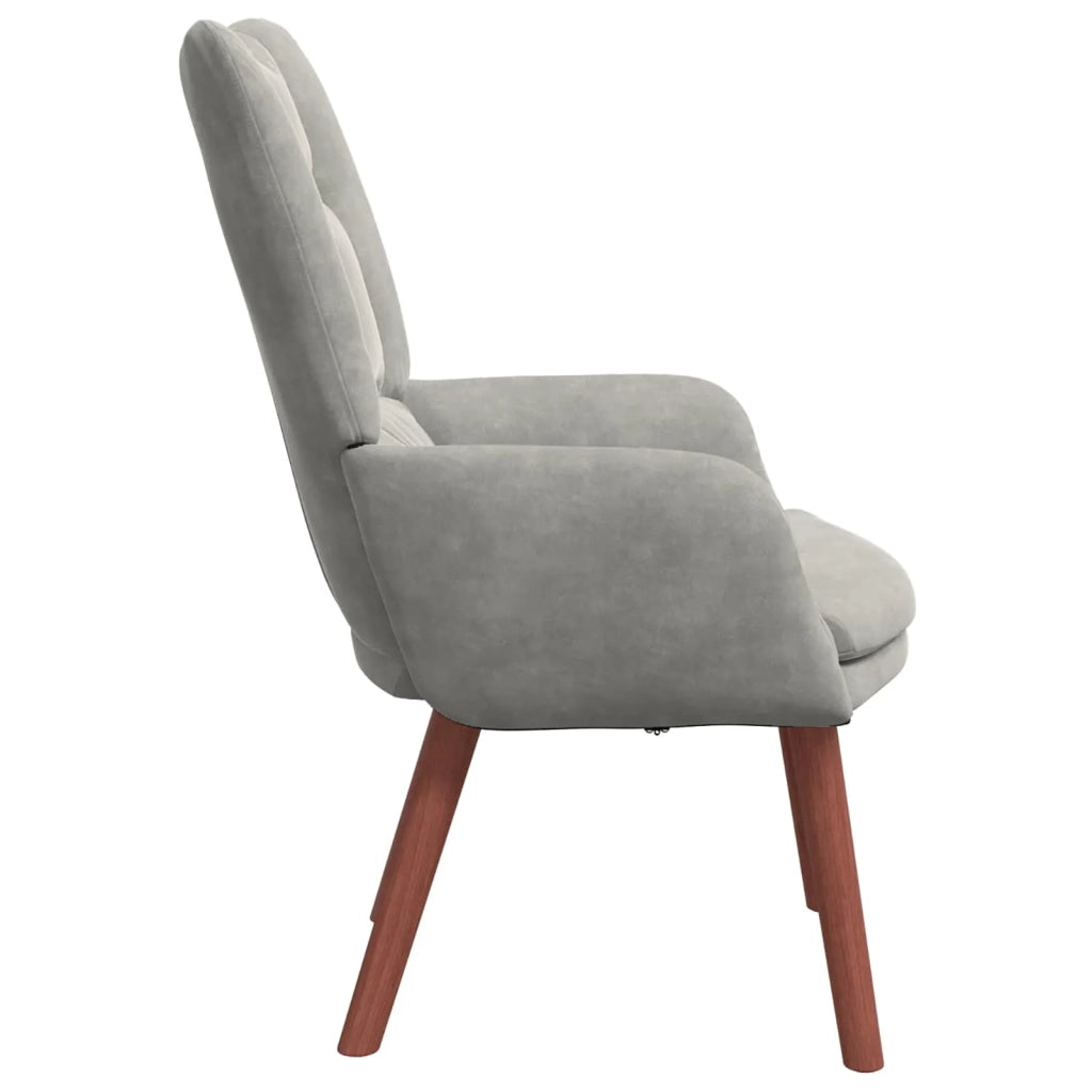 Poltrona | Sedia Relax Grigio chiaro 63 x 67 x 94 cm Velluto