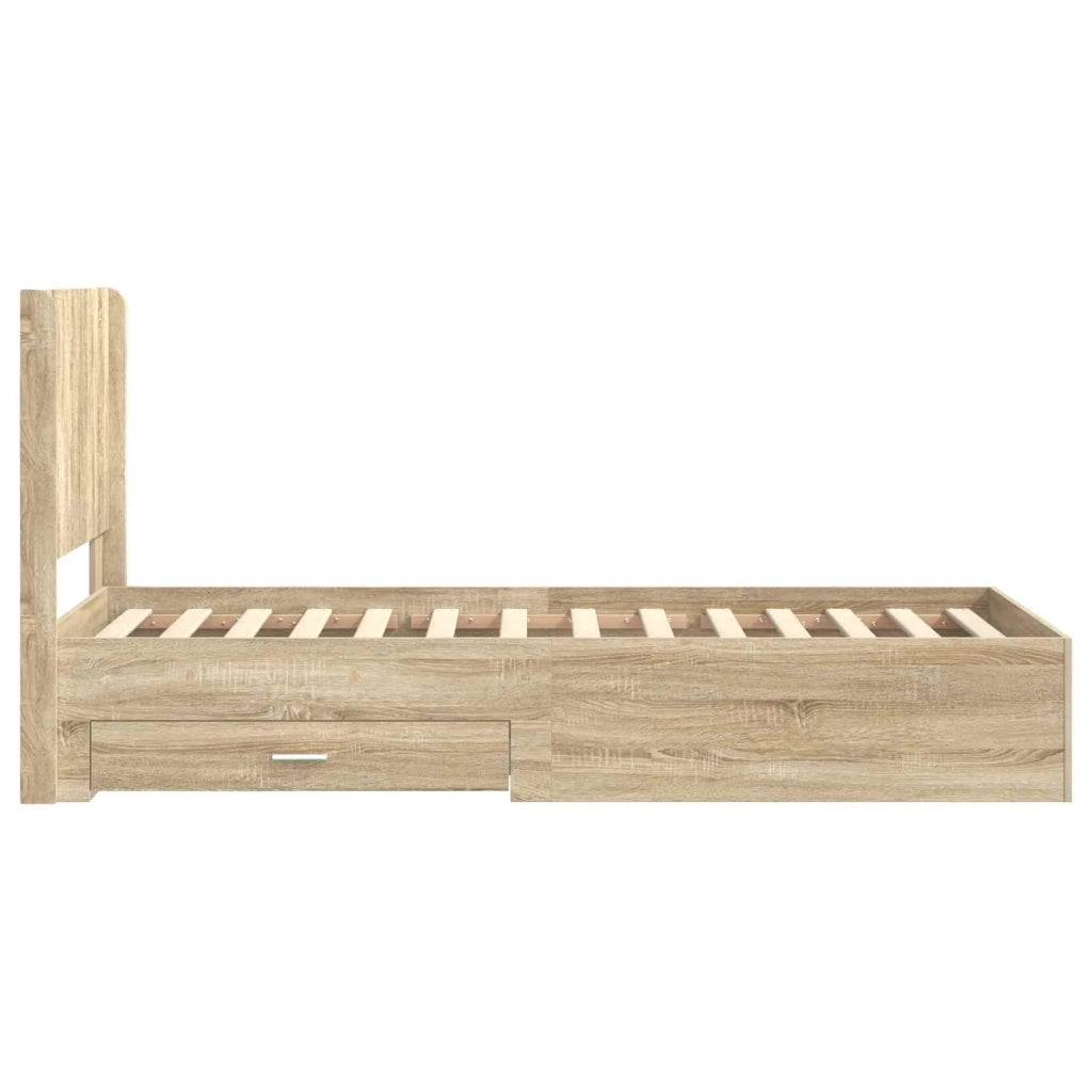 Struttura del letto con stoccaggio e testata Rovere Sonoma 3414151
