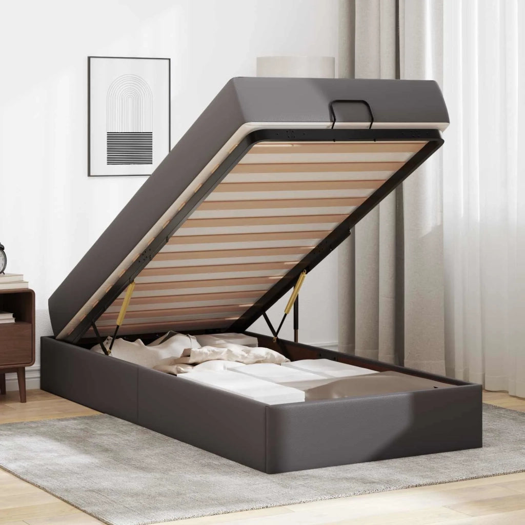 Struttura letto con materasso con materasso 2 pcs Grigio PVC