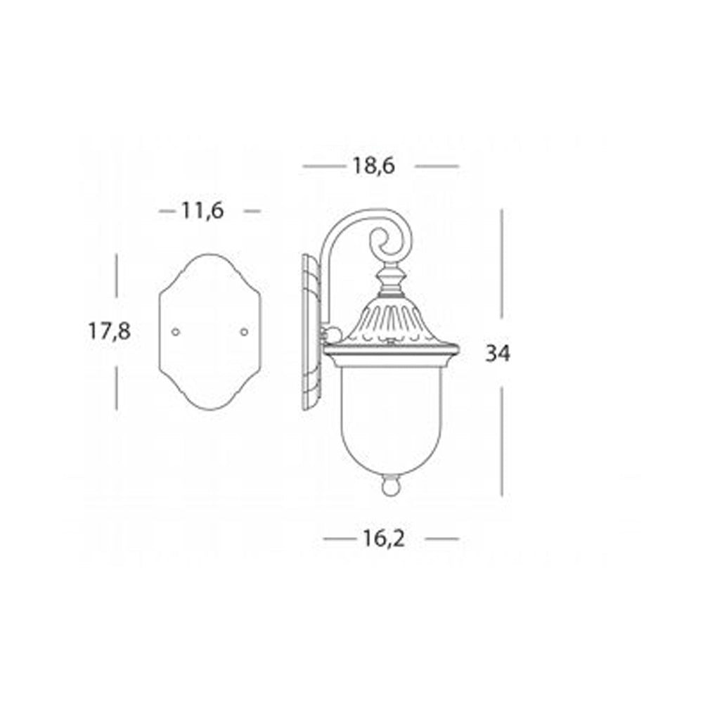 Applique Da Esterno Contemporanea Rain Alluminio E Vetro Ruggine 1 Luce E27