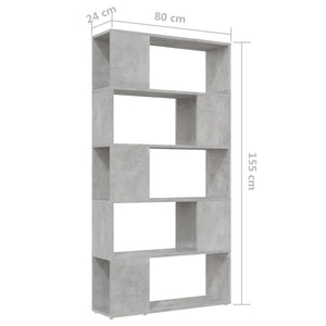 Libreria/Divisorio Grigio Cemento 80x24x155 cm in Truciolato cod mxl 15341