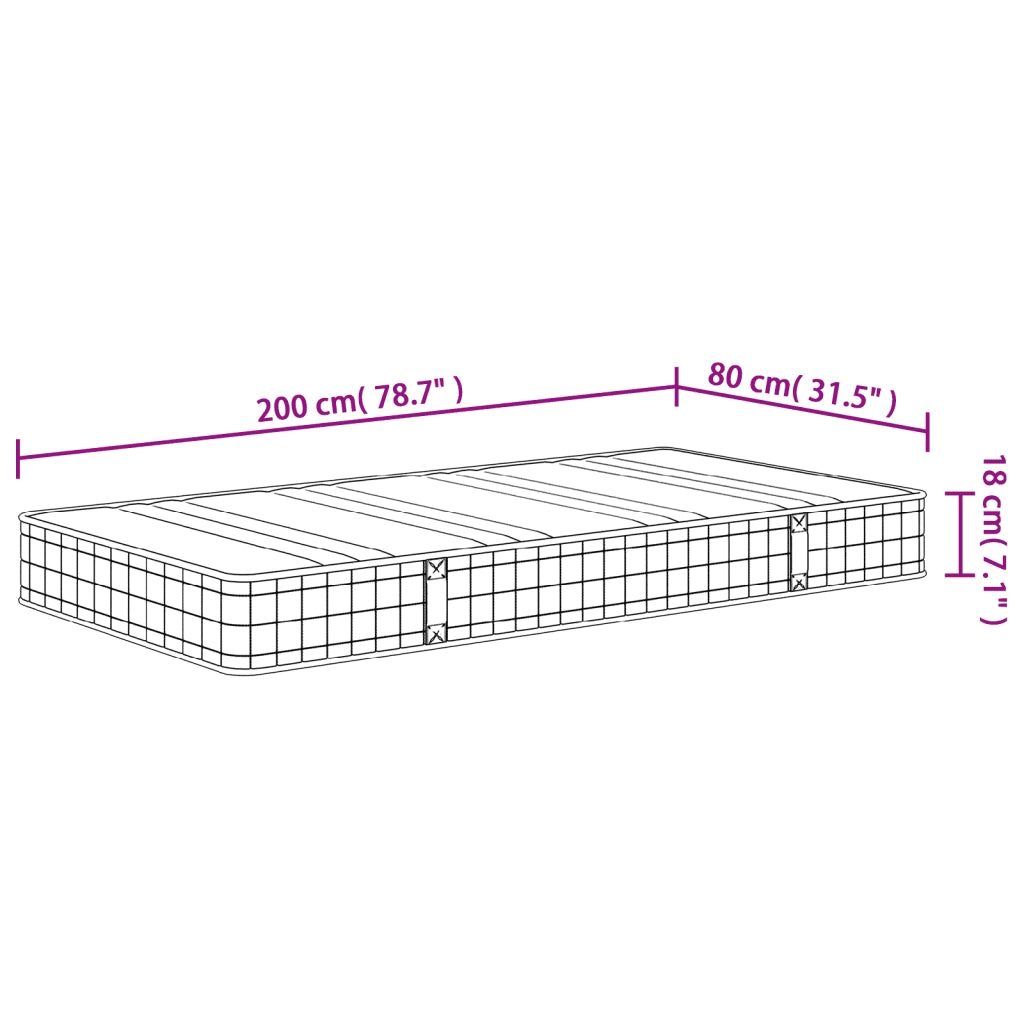 Materasso a Molle-Materasso per letto Bonnel Medio 80x200 cm 574774