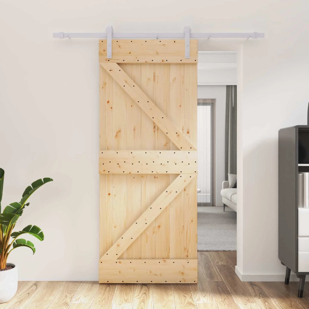 Porta scorrevole Naturale e Bianco 85 x 210 cm