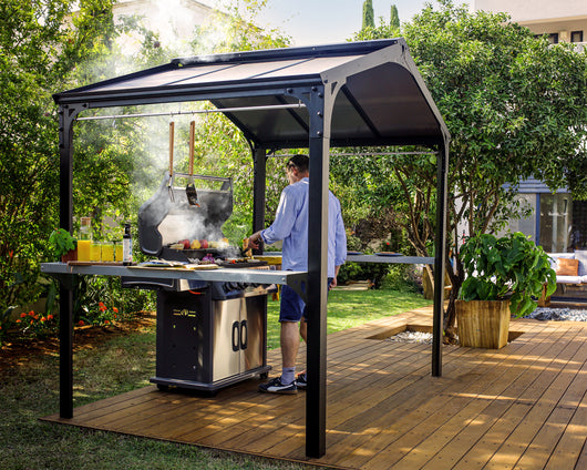 Canopia Austin Gazebo per Barbecue in Alluminio 1.8X2.4 m