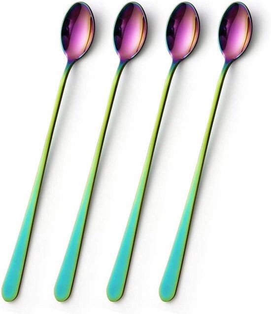 Set di 4 cucchiai in acciaio inossidabile per latte, dessert e cocktail