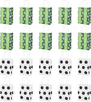 Set di 20 sacchetti di carta con tema calcio - Sacchetti di carta per festa di calcio - Sacchetti per snack e dolci con tema calcio per bambini e adulti - Sacchetti di carta in kraft per snack e dolci