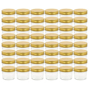 Vasi per Marmellata in Vetro Coperchio Oro 48 pz 110 ml CFW8284864