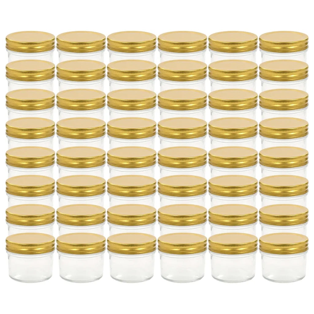 Vasi per Marmellata in Vetro Coperchio Oro 48 pz 110 ml CFW8284864