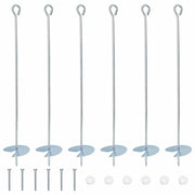 Ancora per Terra 6 pz Argento ?10 x 60 cm Metallo Galvanizzato CFW2259187