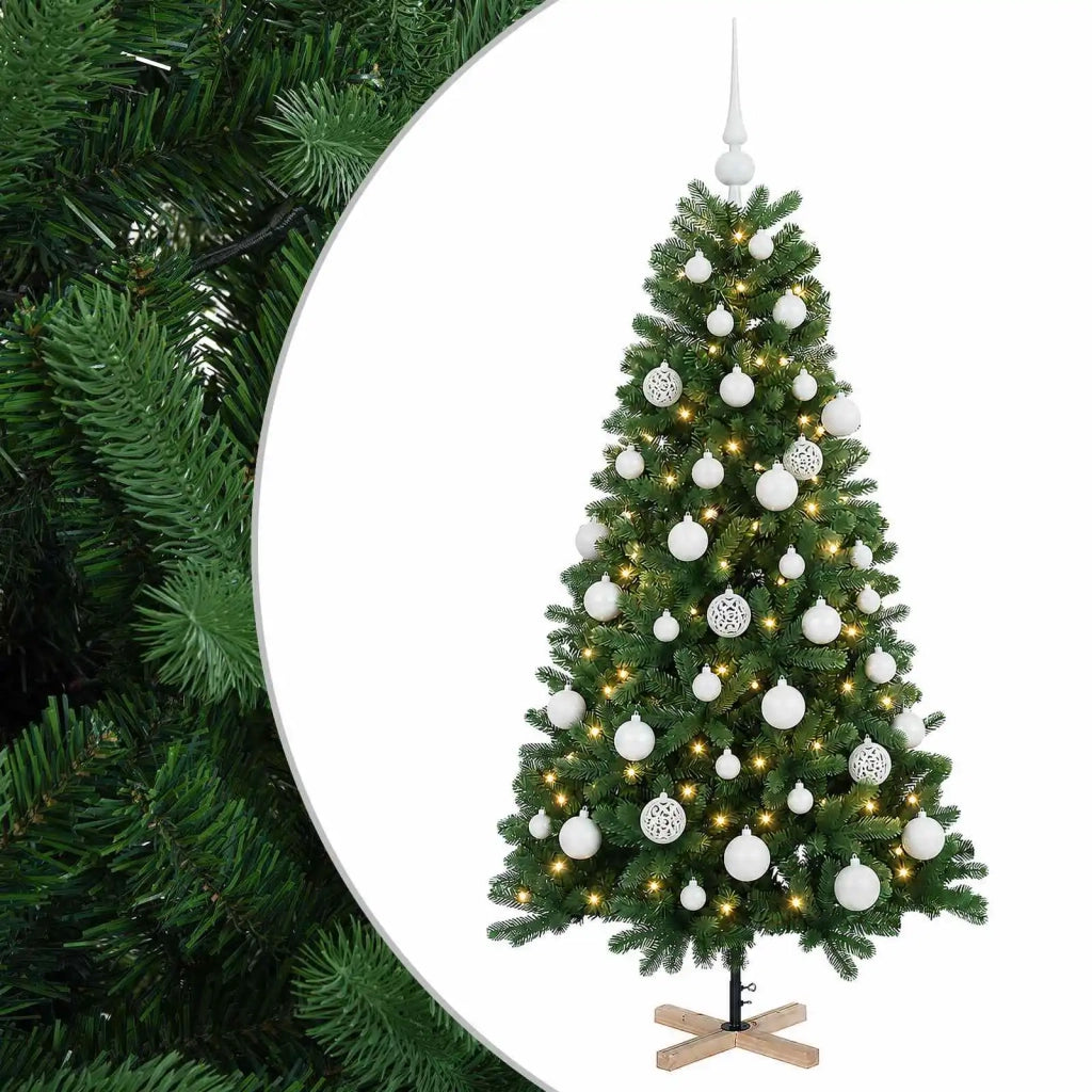 Albero di Natale artificiale con palline 120 cm 150 LED 3461420