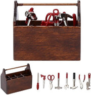 12 accessori per casa di bambole cassa strumenti miniatura in legno simulazione di modello decorativo giocattolo