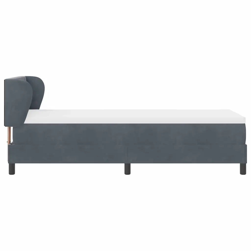 Letto a molle con testiera Grigio scuro 80 x 200 cm Velluto 3340305