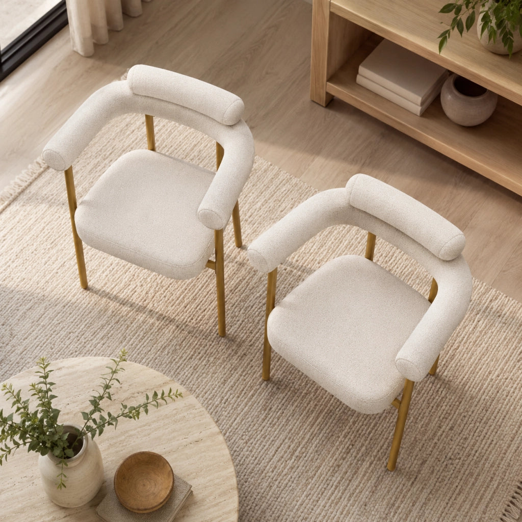 Sedia 70x62x84 cm con schienale ergonomico e seduta ampia in velluto beige e oro