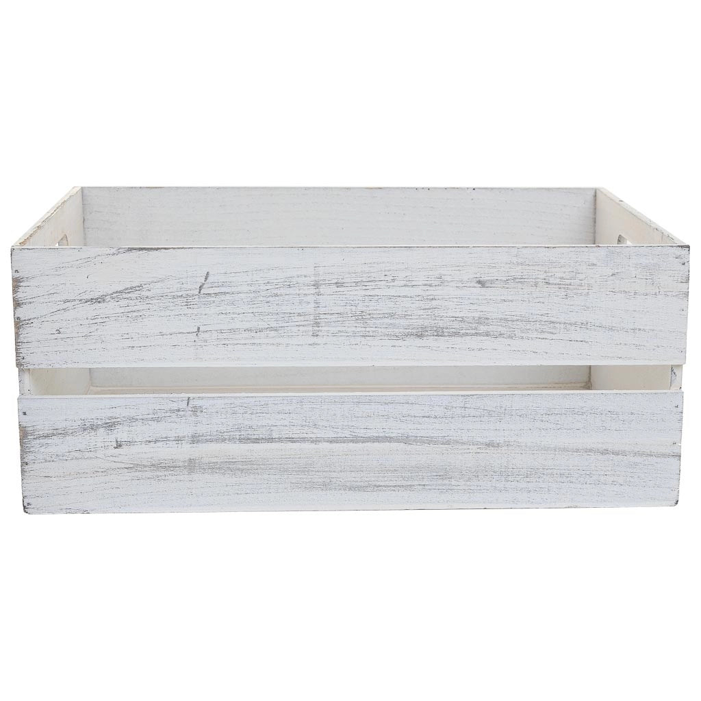 Set di 4 cestini in legno bianco