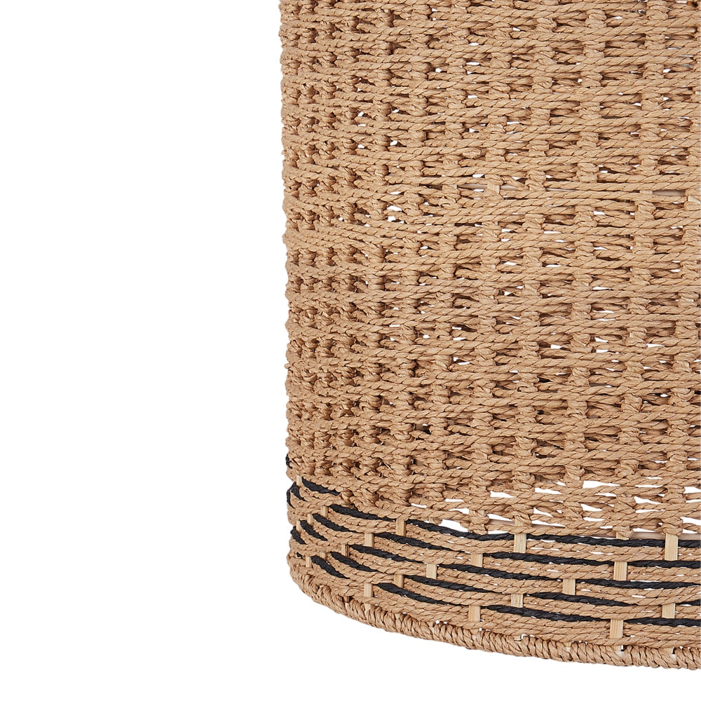 Lampadario con paralume in corda di carta naturale stile elegante soggiorno salotto