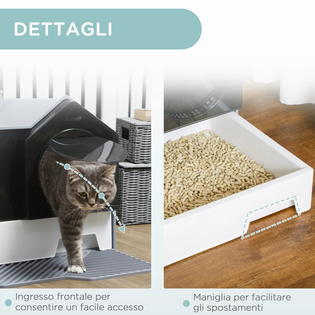 Lettiera per Gatti 47x45x42 cm in PP e ABS Grigio
