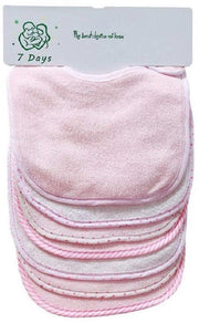 Set di bimbi con fazzoletti per il collo, doppia strato, 100% cotone, assorbente, 7 pezzi (rosa)