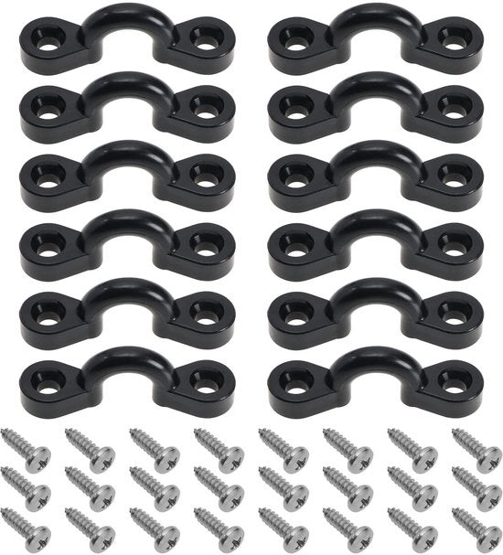 Occhielli di ormeggio in nylon - 12 pezzi - 24 viti in acciaio inossidabile - impermeabili - resistenti ai raggi UV - accessori di kayak portatili