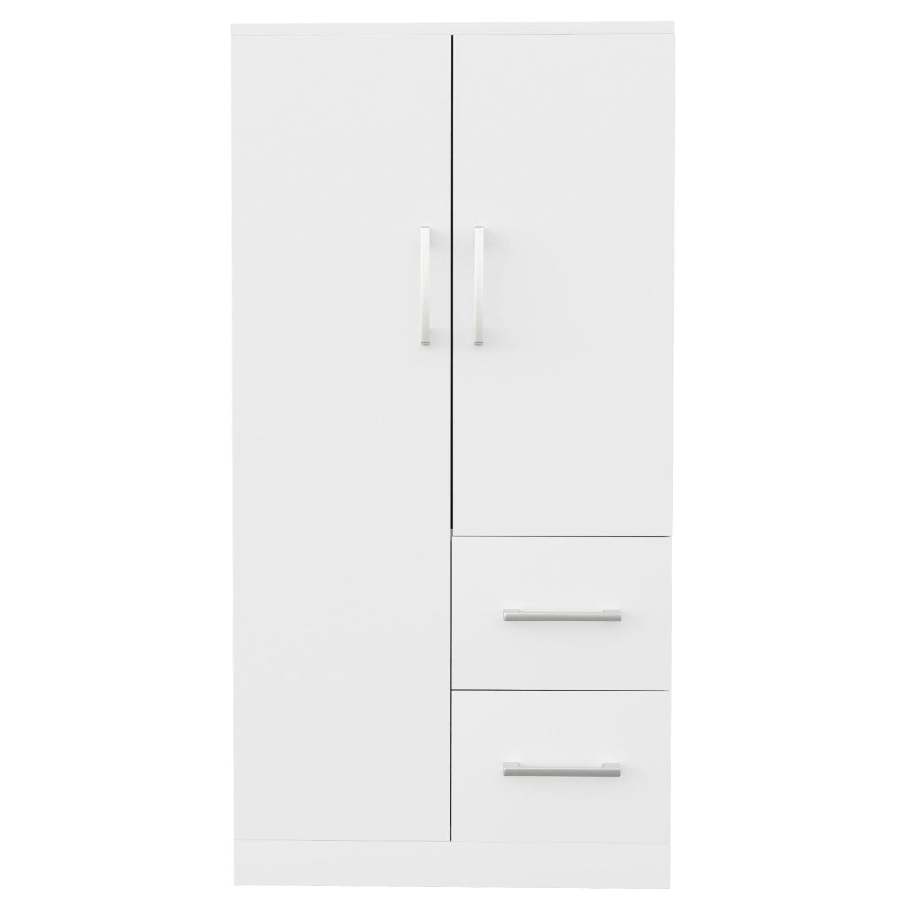 Kleiderschrank 70x40x135 cm a 2 ante con 2 cassetti; bianco